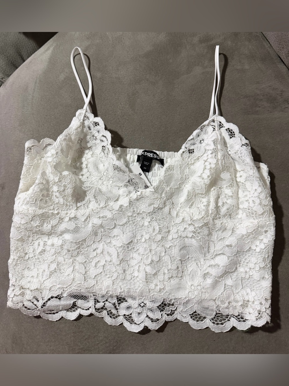 Express White Floral Lace Bra Top Camisole